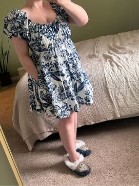 Abercrombie & Fitch Emerson blue floral mini dress size XL